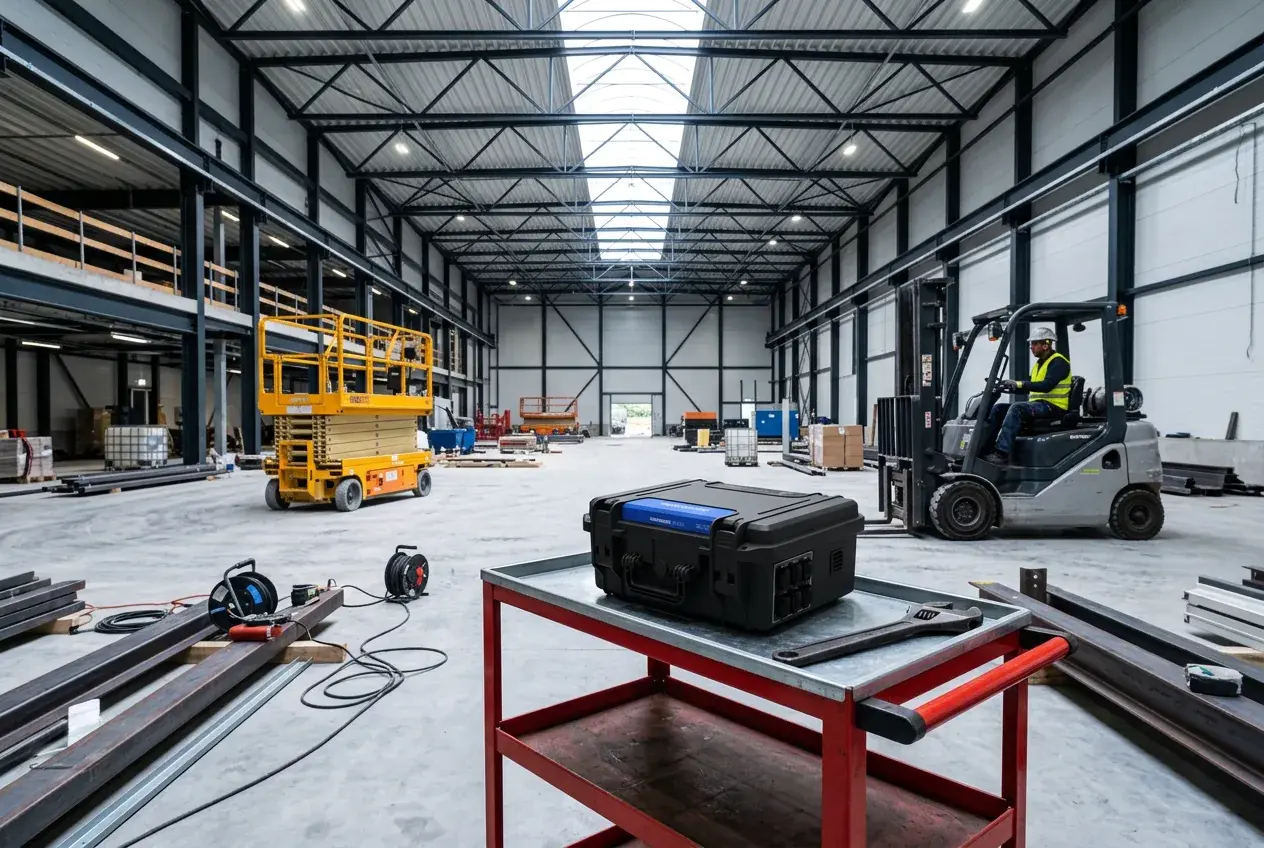 RouterBoxx in einer Industriehalle / auf der Baustelle